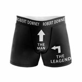FacePajamas Men Underwear Boxer Briefs with Custom Waistband Personalized Name Men's Undwewear