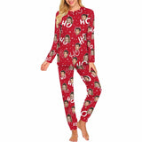 FacePajamas Pajama Copy of Custom Face Pajamas Personalized Christmas HO Women's Crew Neck Long Sleeve Pajama Set