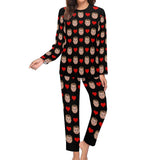 FacePajamas Pajama Custom Baby Face Pajamas Love Heart Sleepwear Personalized Women's Slumber Party Crewneck Long Pajamas Set