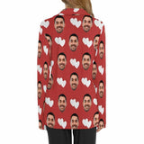 FacePajamas Pajama Custom Boyfriend Face Heart To Heart Sleepwear Personalized Women's Slumber Party Long Pajama Shirt&Pants
