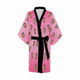 FacePajamas Pajama Custom Boyfriend Face Pink Women's Summer Short Pajamas Funny Personalized Photo Pajamas Kimono Robe