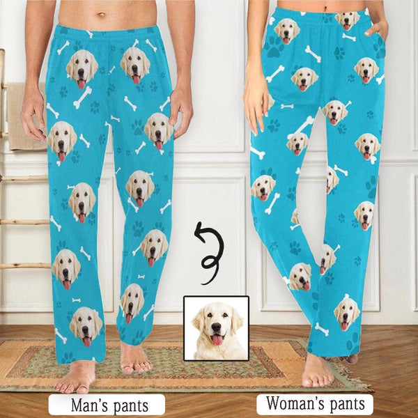Custom Face Pajama Pants Dog Smiley Face Sleepwear for Men & Women