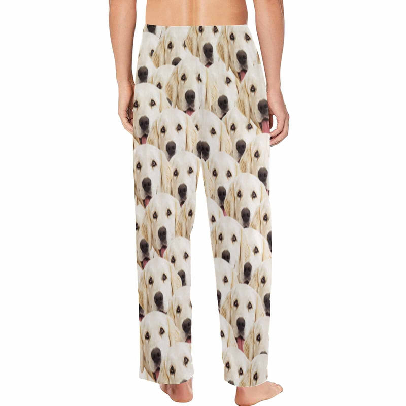 FacePajamas Pajama Shirt&Pants Custom Couple Face Pet Dog Seamless Sleepwear Personalized Women's&Men's Slumber Party Long Pajama Pants