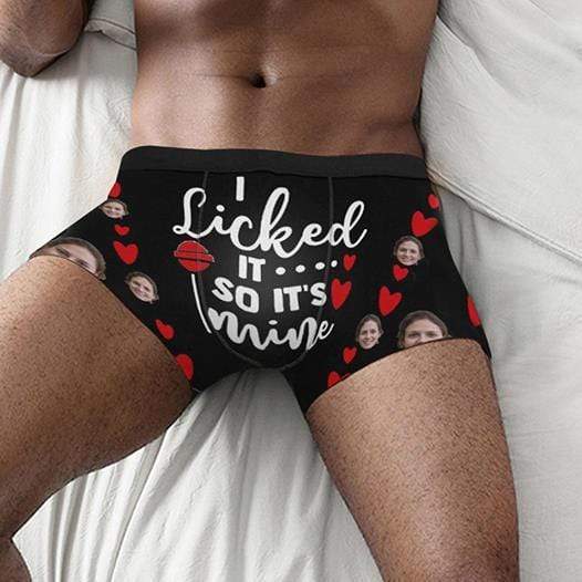 FacePajamas Mix Briefs Custom Couple Matching Lingerie Briefs I Licked It So It's Mine Personalized Face Underwear For Couple Gifts Made for You Gift