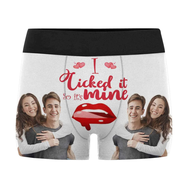 FacePajamas Mix Briefs Custom Couple Matching Lingerie Briefs I Licked it So It's Mine Personalized Face Underwear For Couple Gifts Made for Your Gift