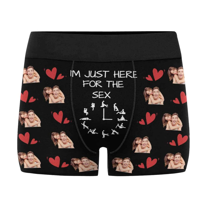 FacePajamas Mix Briefs Custom Couple Matching Lingerie Briefs I'm Just Here For The Sex Personalized Face Underwear For Couple Gifts Made for Your Gift