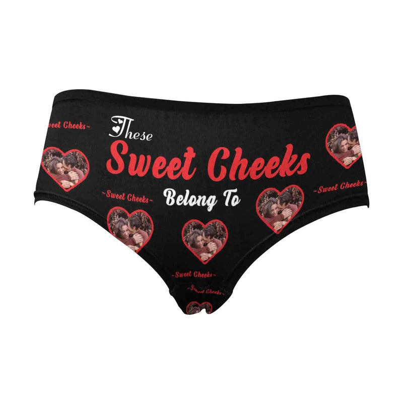 FacePajamas Mix Briefs Custom Couple Matching Lingerie Briefs Sweet Cheeks Personalized Face Underwear For Couple Gifts Made for Your Gift