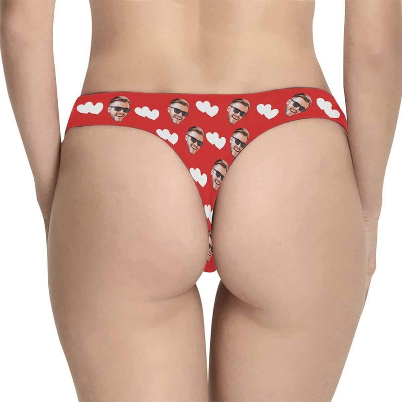 FacePajamas Mix Briefs Custom Couple Matching Lingerie Briefs with Face Heart Personalized Photo Underwear For Couple Gifts