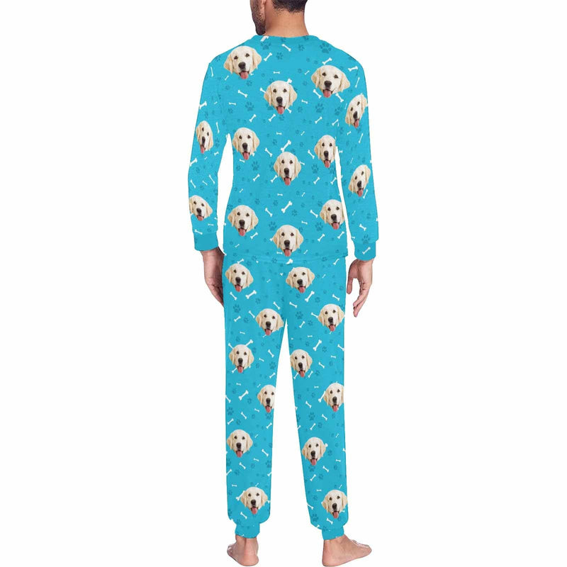FacePajamas Pajama Custom Dog Pajamas Personalized Pet Face Paw & Bone Men's All Over Print Pajama Set