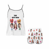FacePajamas 379780497655 Custom Face Cami Pajamas Set  Colorful Hearts Best Mom Women's Personalized Sleepwear