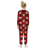 FacePajamas Pajama Custom Face Christmas Hat Red Black Stripes Nightwear Personalized Family Matching Long Sleeve Pajamas Set