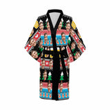 FacePajamas Pajama Custom Face Christmas Tree Beer Women's Short Pajamas Funny Personalized Photo Pajamas Kimono Robe