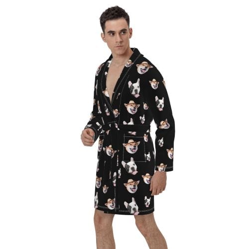 FacePajamas Pajama-2YX-ZW Custom Face Cute Pet Fleece Robe Couple Matching Pajamas Loungewear