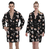 FacePajamas Pajama-2YX-ZW Custom Face Cute Pet Fleece Robe Couple Matching Pajamas Loungewear