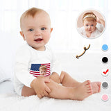 FacePajamas Baby Pajama Custom Face Flag Angel Infant Bodysuit One Piece Jumpsuit Personalized Long Sleeve Rompers Baby Clothes