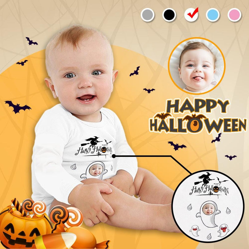 FacePajamas Baby Pajama Custom Face Happy Halloween Infant Bodysuit One Piece Jumpsuit Personalized Long Sleeve Rompers Baby Clothes
