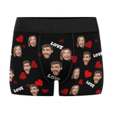 FacePajamas Mix Briefs Custom Face Heart Women's Classic Thong&Men's Boxer Briefs Personalized Couple Matching Briefs Underwear