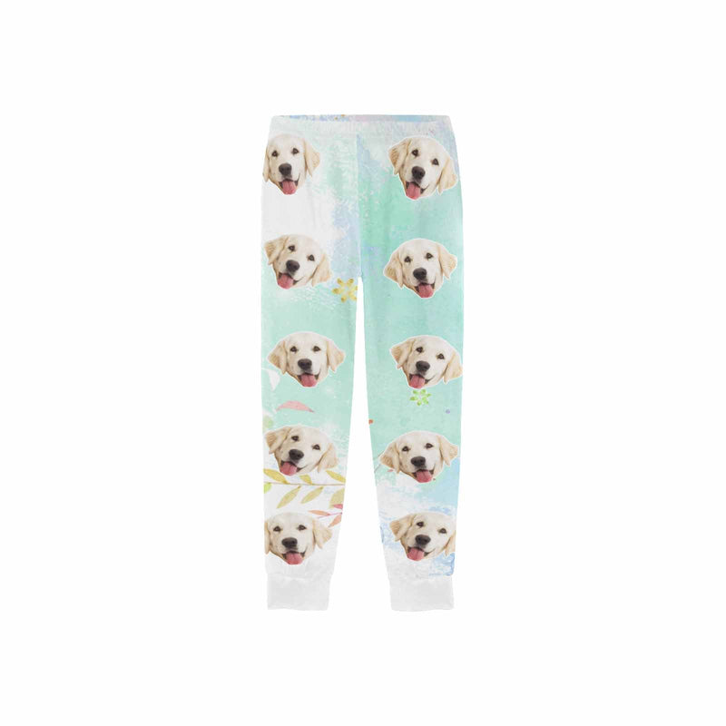 FacePajamas Pajama Shirt&Pants Custom Face Kids' All Over Print Pajama Top & Trousers Dog Face Personalized Long Pajama Set