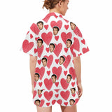 FacePajamas Custom Face Love Heart Matching Couple Pajamas Personalized Photo Pajama Set Funny Nightwear