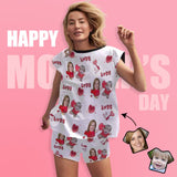 FacePajamas Pajama Custom Face Love MOM & BABY Women's Short Pajama Set Mother's Day & Birthday Gift