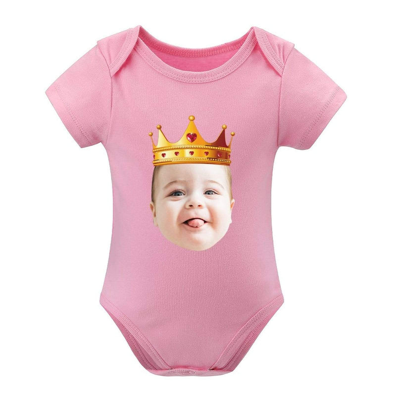 FacePajamas Baby Pajama Custom Face My King Bubble Romper Newborn Baby Jumpsuit Personalized Girls Boys Baby Bodysuit