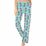 FacePajamas Custom Face & Name Pajama Pants Funny Blue Sleepwear for Men