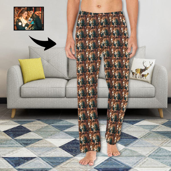 FacePajamas Pajama Pants Custom Face Pajama Pants Stitching Photos Sleepwear for Women & Men