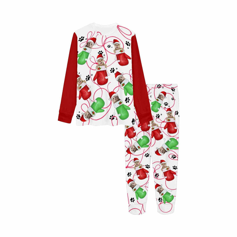 FacePajamas Custom Face Pajamas Christmas Funny Sleepwear Personalized Girls Long Sleeve Pajamas Set