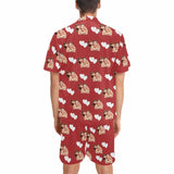 FacePajamas Custom Face Pajamas Love Summer Loungewear Personalized Couple Matching V-Neck Short Pajama Set