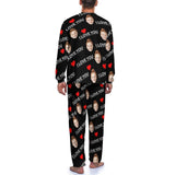FacePajamas Pajama Custom Face Pajamas Personalized I Love You Men's V-Neck Short Sleeve Pajama Set Valentines Day Gift