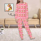 FacePajamas Mother-kid Pajamas Custom Face Pajamas Sets Blue Pink Love Mom Mother-kid Matching Nightwear Mother's Day & Birthday Gift