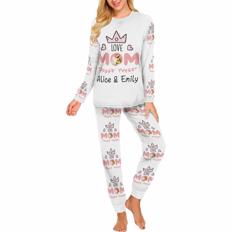 FacePajamas 387560669431 Custom Face Pajamas Sets Love Crown Mother-kid Matching Nightwear Mother's Day & Birthday Gift