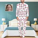 FacePajamas Pajama Custom Face Red Lips All Over Print Pajama Set&Couple Matching Pajamas Personalized Photo Pajama Set Sleepwear