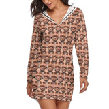 FacePajamas Pajama-2YX-SDS Custom Face Seamless Boyfriend Women's long sleeve Pajama Sets