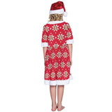 FacePajamas Christmas Dress-2ML-SDS Custom Face Snowflake Red Background Chrismas Nightdress Personalized Christmas Dress Pajamas For Girls