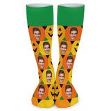 FacePajamas Sublimated Crew Socks-2WH-SDS Custom Face Sublimated Crew Socks Yellow Socks Personalized Funny Photo Socks Gift for Halloween