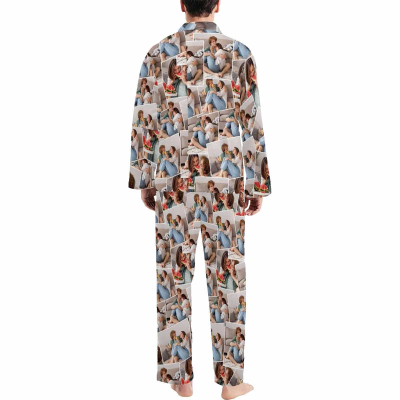 FacePajamas Pajama Custom Face White Persoanlized Sleepwear Men's Long Pajama Set