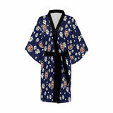FacePajamas Pajama Custom Husband Face Orchid Women's Summer Short Pajamas Funny Personalized Photo Pajamas Kimono Robe