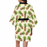 FacePajamas Pajama Custom Husband Face Pineapple Green Women's Summer Short Sleepwear Funny Personalized Photo Pajamas Kimono Robe