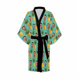 FacePajamas Pajama Custom Husband Face Pineapple Women's Summer Short Pajamas Personalized Photo Pajamas Kimono Robe