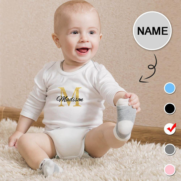 FacePajamas Baby Pajama Custom Name Best Wish Infant Bodysuit One Piece Jumpsuit Personalized Long Sleeve Rompers Baby Clothes