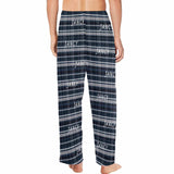 FacePajamas Pajama Shirt&Pants Custom Name Black&Blue Lattice Sleepwear Personalized Men's Slumber Party Long Pajama Pants