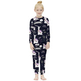 FacePajamas Pajama Custom Name Cartoon Animals Black Nightwear Persona ised Kids Long Sleeve Pajama Set