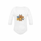 FacePajamas Baby Pajama Custom Name Cartoon Zoo Onesie Infant Bodysuit One Piece Jumpsuit Personalized Long Sleeve Rompers Baby Clothes