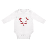 FacePajamas Baby Pajama Custom Name Elk Antlers Infant Bodysuit One Piece Jumpsuit Personalized Long Sleeve Rompers Baby Clothes