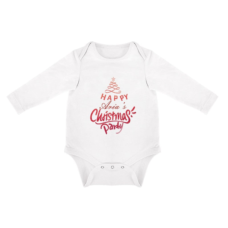 FacePajamas Baby Pajama Custom Name Happy Christmas Infant Bodysuit One Piece Jumpsuit Personalized Long Sleeve Rompers Baby Clothes