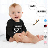 FacePajamas Baby Pajama Custom Name&Number My Warriors Infant Bodysuit One Piece Jumpsuit Personalized Long Sleeve Rompers Baby Clothes