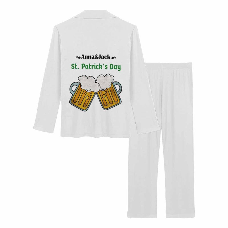 FacePajamas Pajama Custom Name Pajamas Beer Cheers Sleepwear Personalized Women's Slumber Party Long Pajama Set