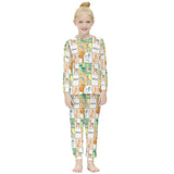 FacePajamas Pajama Custom Name Pjs Cartoon Animals Gird Sleepwear Personalized Kids Long Sleeve Pajama Set