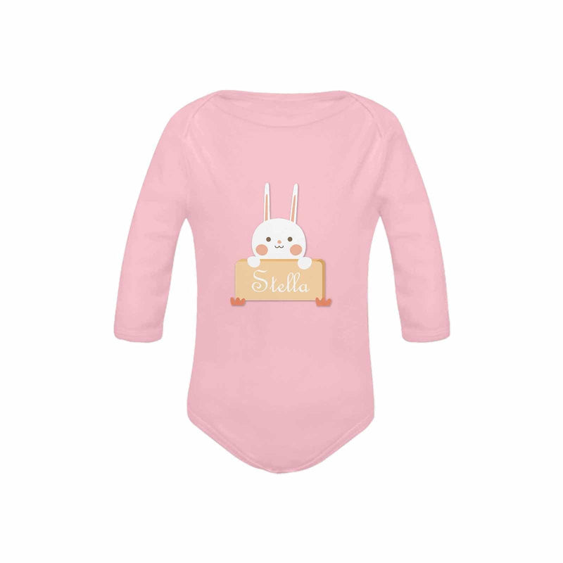 FacePajamas Baby Pajama Custom Name Rabbit Onesie Infant Bodysuit One Piece Jumpsuit Personalized Long Sleeve Rompers Baby Clothes
